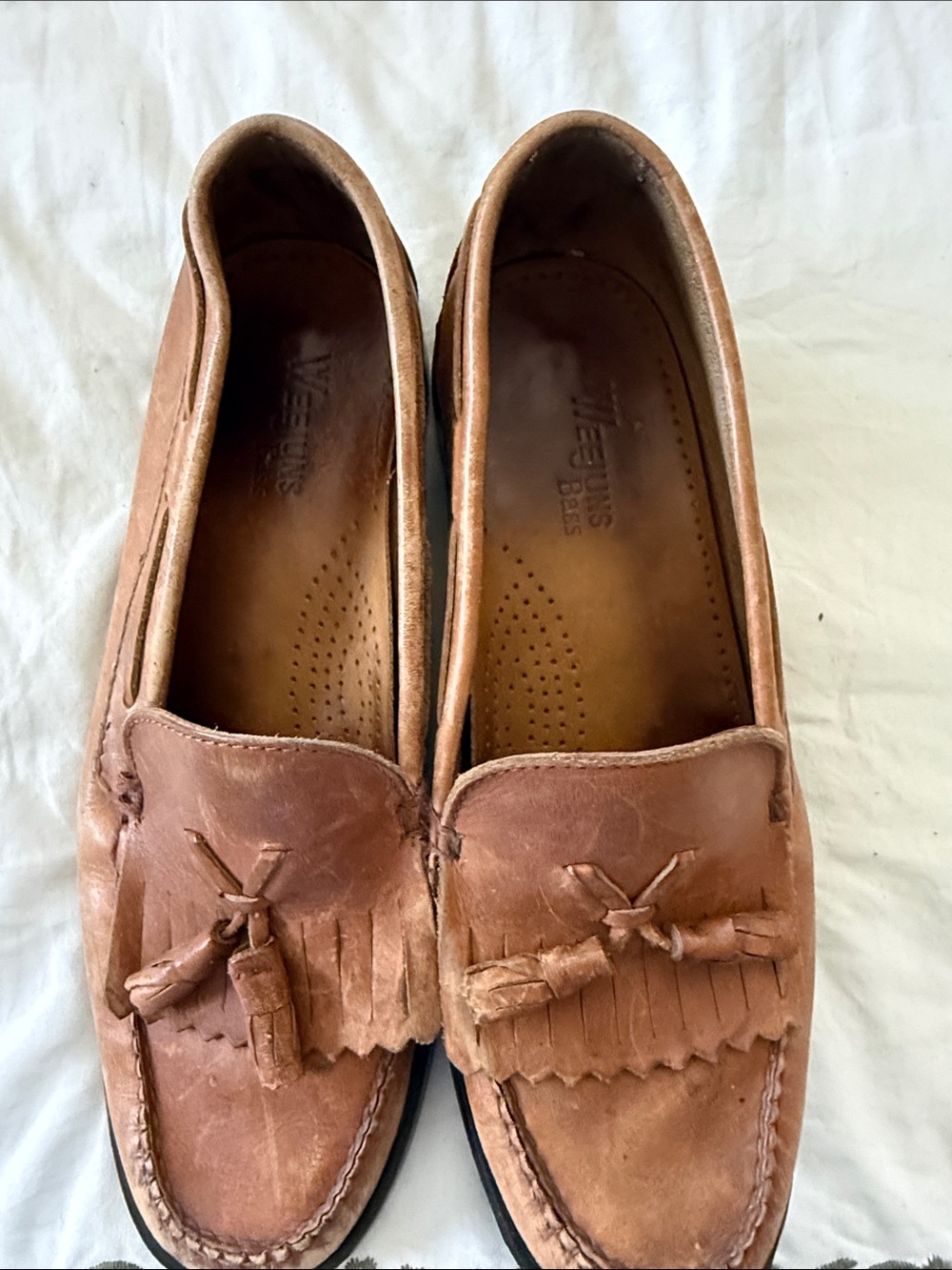 Leather Tassel Loafers - Tan - Unknown Brand